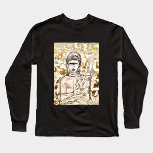 Buddha wrapped in Gold Long Sleeve T-Shirt